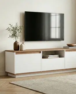 TV stolíky ANTIC TV stolík s dvierkami, borovica Atlantic/biela