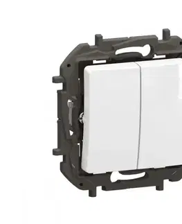 Predlžovacie káble Legrand - Dvojitý schodiskový vypínač bez rámčeka č. 6+6 NILOE biela NP2220WH