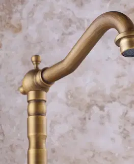 Kúpeľňové batérie REA - Kuchynská Umývadlová batéria Rustico antique gold REA-B5521