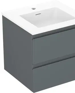 Kúpeľňový nábytok MEXEN/S - Orio kúpeľňová skrinka 50 cm s umývadlom Otis, 2 zásuvky, grafit mat/biela mat 91A10-05047-2-BFF66-W18M01