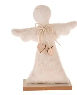 Vianočné dekorácie Vianočná dekorácia Textilný anjel  25,5 cm, chlpatý fleece