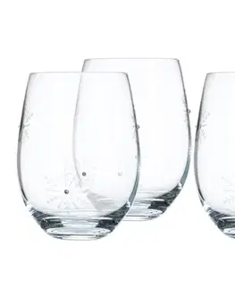 Poháre KONDELA Snowflake Strik pohár na šampanské (4 ks) 530 ml priehľadná / biela