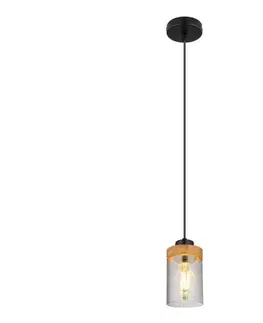 Svietidlá Globo 15557H - Luster na lanku FINCA 1xE27/40W/230V kov/drevo 15557H