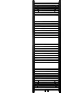 Doplnky do kúpeľne CERANO - Koupelnový radiátorový set Lincoln - ústřední vytápění - středové připojení 50 mm - 484W - černá matná - 1600x500 mm CER-663415