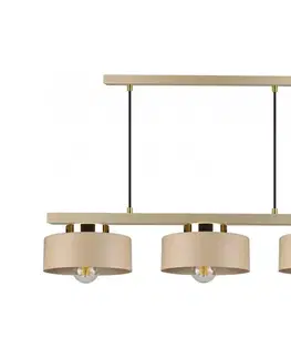 Svietidlá Keter Lighting Závesný luster IGNIA na lanku 3xE27/60W/230V béžová/zlatá 3392