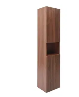 Kúpeľňový nábytok Kúpeľňová skrinka vysoká s košom na bielizeň SAT Evolution 36x165x32 cm orech Aida mat SATEVOV36NAK SATEVOV36NAK