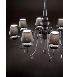 Svietidlá Ideal Lux - Luster na reťazi BLANCHE 8xE14/40W/230V pr. 92 cm čierna 111896