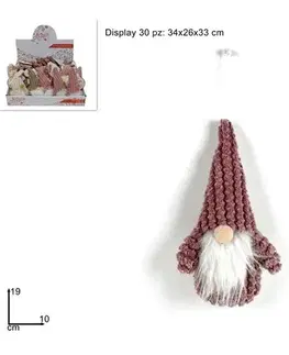 Vianočné dekorácie MAKRO - Škriatok vianočný 19cm rôzne farby