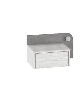 Nočné stolíky GREY závesný nočný stolík, antická biela/retro šedá