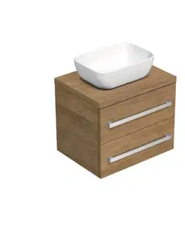 Kúpeľňový nábytok Kúpeľňová skrinka s krycou doskou SAT Cube Way 60x47,5x46 cm dub Hickory CUBE461603DH45 CUBE461603DH45