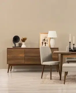 Jedálenské sety Set s rozkladacím stolom, stoličkami a konzolou (7 kusov) Vina 03 1005 - Walnut, Cream