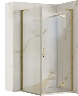 Sprchovacie kúty REA/S - Sprchová kabína Hugo 80x80 Gold Brush Dvere: 80 Stena: 80 KPL-K8411
