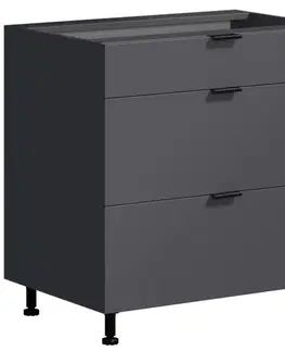 Kuchynské skrinky stojace Kuchynská Skrinka LOFT II D80 3SZ METALBOX grafit
