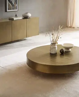 Konferenčné stolíky DELIFE Konferenčný stolík Ryo 120x30 cm metalická zlatá