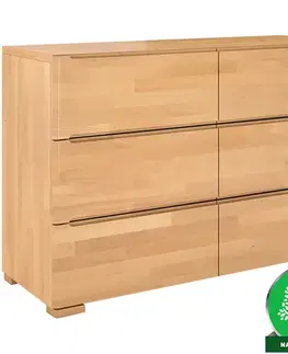 Komody do spálne Komoda drevená buk 6s Skandica Sparta prírodný