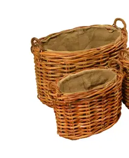 Prírodný ratan DEOKORK Ratanový kôš OVÁL Malý kôš 55 × 30 cm