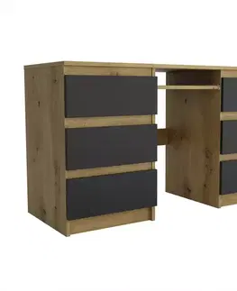 Moderné kancelárske stoly Písací stôl Leo III artisan/čierna