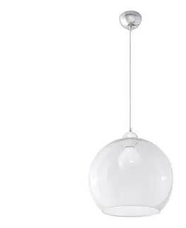 Svietidlá  SL.0248 - Závesné svietidlo na kábli BALL 1xE27/15W/230V pr. 30 cm číre/lesklý chróm SL.0248