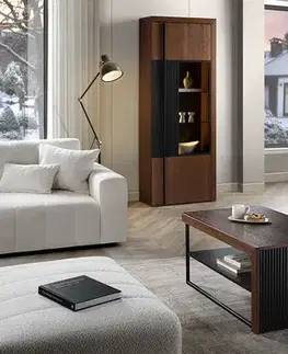 Obývacie steny PARADIS obývacia zostava, dub antický / čierna