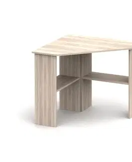 Písacie a pracovné stoly KONDELA Rony New rohový pc stolík dub sonoma
