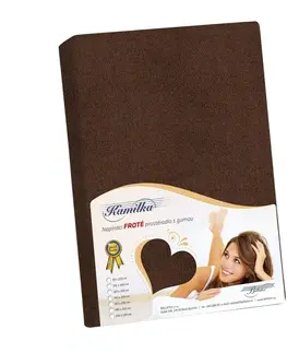 Plachty Bellatex Froté prestieradlo Kamilka tmavohnedá, 200 x 220 cm