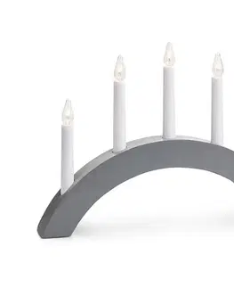 Vianočné dekorácie Markslöjd 704470 - Vianočný svietnik ATLE 5xE10/3W/230V šedá 704470