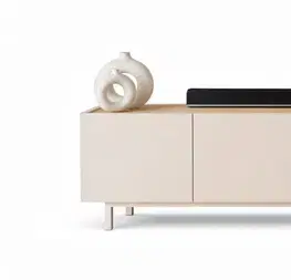 TV stolíky DREAM TV stolík na nožičkách 2D2S, sepet/biela