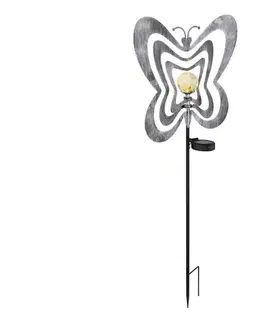 LED osvetlenie Globo 36581 - LED solárne svietidlo LED/0,06W/3V IP44 strieborný motýľ 36581