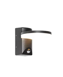 Vonkajsie svetlo so senzorom Vonkajšia nástenná lampa čierna vrátane LED IP54 senzor pohybu - Esmee