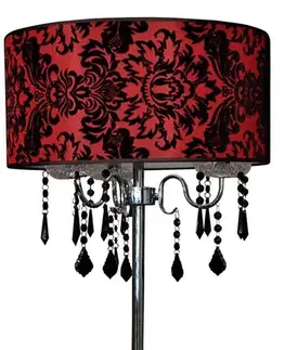 Stolové lampy Stolová lampa červená čierna zamatová Astor