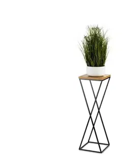 Stojany na kvetiny HowHomely Stojan na kvety 70x24 cm čierna/hnedá 10-1630-70-MDF