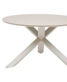 Stolčeky Hliníkový jedálenský stôl ORIENT ø 130 cm (ivory)