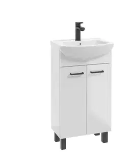 Kúpeľňové zostavy Kúpeľňová skrinka s umývadlom Novelty 45 cm biela