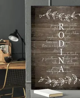 Tabuľky do bytu Obraz na stenu - R.O.D.I.N.A. na prvom mieste
