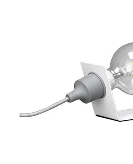 Lampy ONLI - Stolná lampa WIRE 1xE27/15W/230V 9 cm šedá/biela 4853/LB