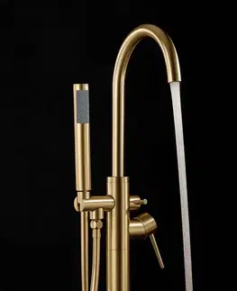 Kúpeľňové batérie REA - Voľne stojaca batéria Lungo brush gold REA-B7498