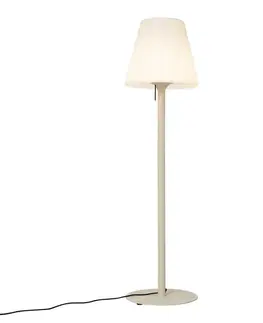 Vonkajšie stojanové svietidlá Moderná vonkajšia stojaca lampa béžová s bielym tienidlom IP44 - Big Virginia