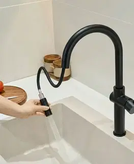 Kúpeľňové batérie REA - Kuchynská batéria Fresh vysoká Black REA-B7200