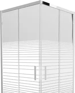 Vane MEXEN/S - Rio štvorcový sprchovací kút 90 x 90, dekor, chróm + vanička Rio 860-090-090-01-20-4510