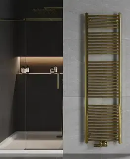 Radiátory do kúpeľne MEXEN - Ares vykurovací rebrík/radiátor 1800 x 500 mm, 647 W, zlatá W102-1800-500-00-50