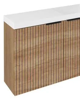 Kúpeľňový nábytok SAPHO - LATUS X STRIP umývadlová skrinka 78,8x50x22cm, dub Alabama LT110-SET08