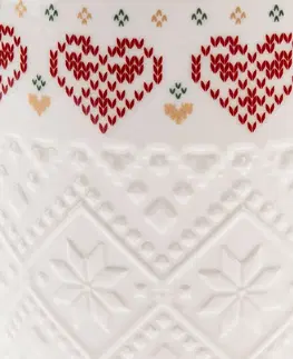 Hrnčeky a šálky Porcelánový hrnček Pletené srdce 630 ml