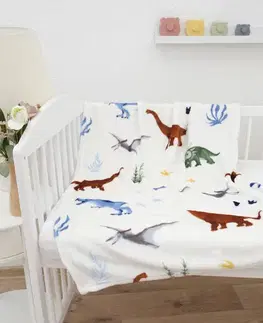 Deky MKLozkoviny.sk Detská deka do postieľky mikroplyš Exclusive 80 × 100 cm – Dinosaury