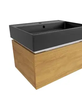Kúpeľňový nábytok Kúpeľňová skrinka s umývadlom SAT Feel 60x30x46 cm medový dub mat SATFEEL60DMU3 SATFEEL60DMU3