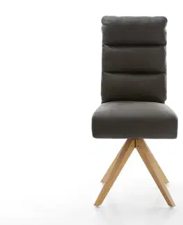 Jedálenské stoličky DELIFE Jedálenská stolička Pela-Flex mikrovlákno antracitová vintage drevená podstava hranatá prírodná vrecková pružina
