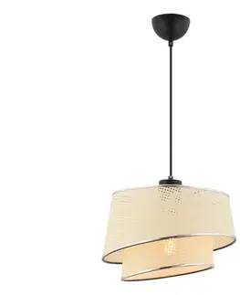 Svietidlá  Závesný luster na lankách BARETTE 1xE27/60W/230V krémový/lesklý chróm 390FLH2494