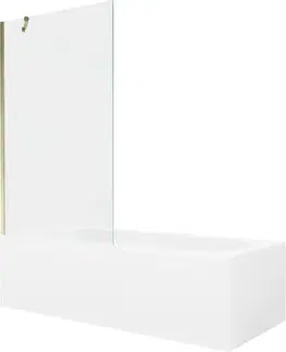 Sprchové dvere MEXEN/S - Vega obdĺžniková vaňa 160 x 70 cm s panelom + vaňová zástena 100, transparent, zlatá 550116070X9510000050
