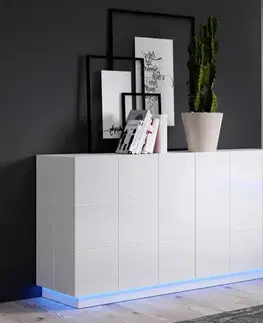 Komody CAMA MEBLE Reja KOM2D dvojdverová komoda biely lesk