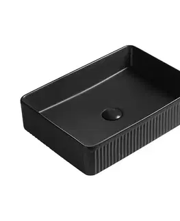 Umývadlá MEXEN - Grovo umývadlo na dosku reliéf 50 x 34, čierna mat 22305085