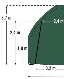 Garážové stany Náhradná plachta pre garáž 3,9 x 6,1 m zelená Dekorhome